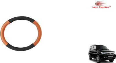 Auto Oprema Steering Cover For Tata Safari Storme(Black, Tan, Leatherite)
