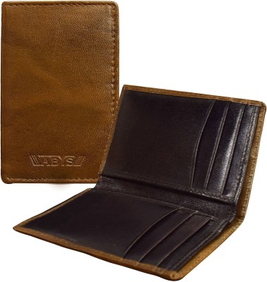 ABYS Men Tan Genuine Leather Card Holder(6 Card Slots)
