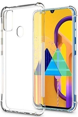 S-Line Back Cover for Samsung Galaxy M21, (Premium Bumper Transparent Case)(Transparent)