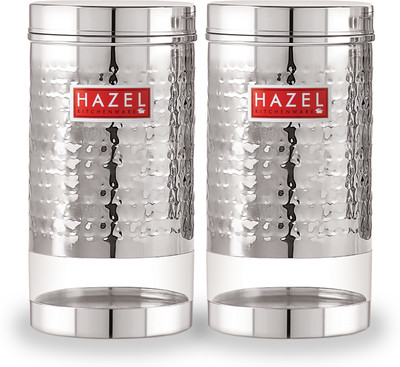 HAZEL Steel Grocery Container  - 1700 ml(Pack of 2, Silver)