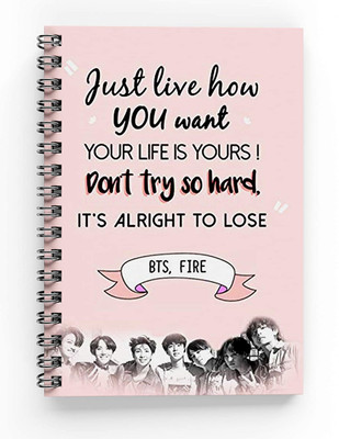 craft maniacs BTS COLLECTION A5 Diary RULED 160 Pages(White)