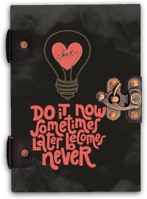 DI-KRAFT Handcrafted Cardbord Diary A5 Diary Unruled 160 Pages(Black)