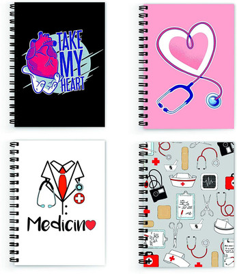 craft maniacs DOCTOR COLLECTION A5 Diary RULED 160 Pages(Multicolor, Pack of 4)