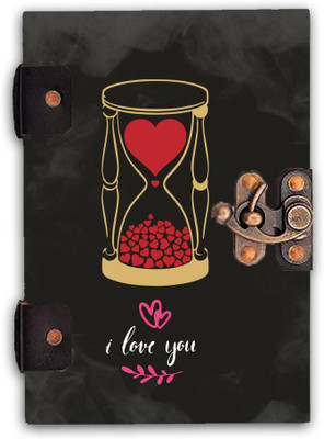 DI-KRAFT Handcrafted Cardbord Diary A5 Diary Unruled 160 Pages(Black)