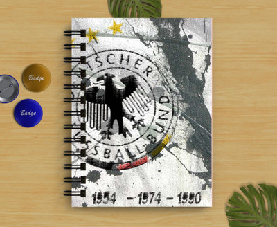 DI-KRAFT Black and White Handicraft Diary A5 Diary Unruled 160 Pages(Black)