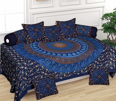 eleganzze Cotton Paisley Diwan Set(Blue)