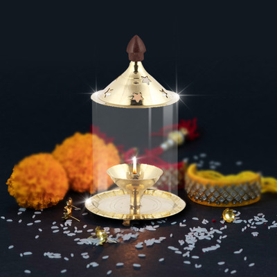 NAVYAKSH Brass Table Diya(Height: 5 inch)