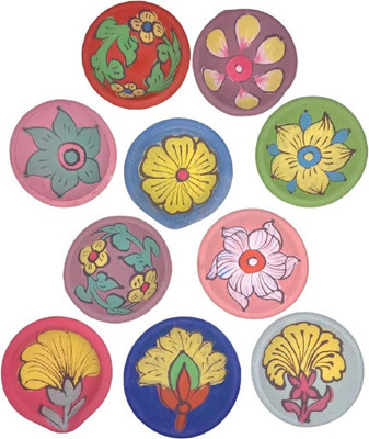 om craft villa Earthenware (Pack of 10) Table Diya Set(Height: 1 inch)