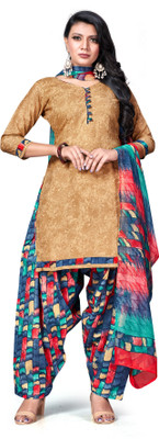 manvaa Cotton Blend Printed Salwar Suit Material