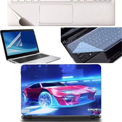 SDM 4in1 Combo of (super car red 3d portrait )Laptop Skin with Palmrest Skin, Laptop Screen Guard and Key Guard for All Laptop - Notebook Combo Set Combo Set(Multicolor)