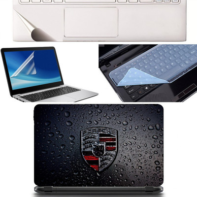 SDM 4in1 Combo of (porche with water drop portrait)Laptop Skin with Palmrest Skin, Laptop Screen Guard and Key Guard for All Laptop - Notebook Combo Set Combo Set(Multicolor)