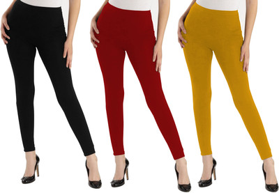 OASIS Ankle Length  Western Wear Legging(Black, Red, Yellow, Solid)