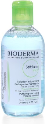 BIODERMA Sebium H2O Purifying Micellar Cleansing Water and Makeup Removing Solution for Combination to Oily Skin Makeup Remover(250 ml)