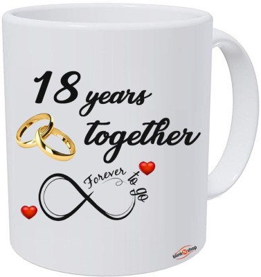 blinkNshop Happy 18th Marriage Anniversary 18 years love Ceramic Coffee Mug(325 ml)