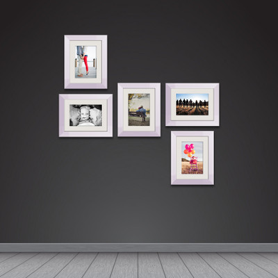 Artzfolio Polymer Wall Photo Frame(White, 5 Photo(s), 6x8inch;SET OF 5 PCS With Mount)