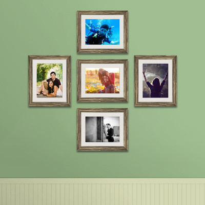 Artzfolio Polymer Wall Photo Frame(Gold, 5 Photo(s), 8x10inch;SET OF 5 PCS With Mount)