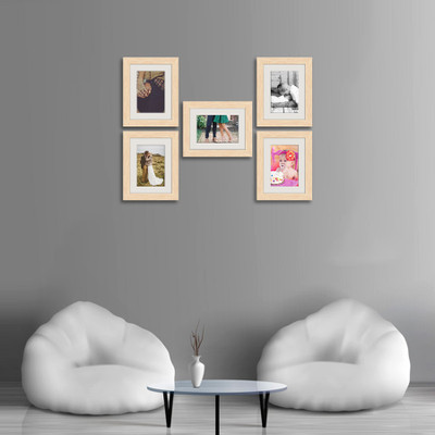 Artzfolio Polymer Wall Photo Frame(Brown, 5 Photo(s), 6x8inch;SET OF 5 PCS With Mount)