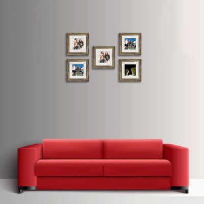 Artzfolio Polymer Wall Photo Frame(Gold, 5 Photo(s), 6x6inch;SET OF 5 PCS With Mount)