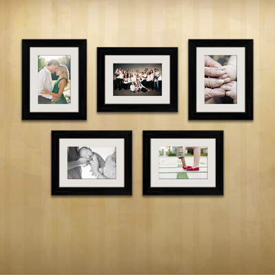 Artzfolio Polymer Wall Photo Frame(Black, 5 Photo(s), 6x8inch;SET OF 5 PCS With Mount)