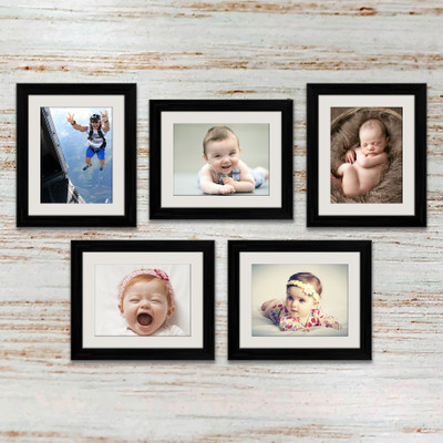 Artzfolio Polymer Wall Photo Frame(Black, 5 Photo(s), 8x10inch;SET OF 5 PCS With Mount)