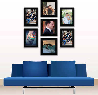 Artzfolio Polymer Wall Photo Frame(Black, 7 Photo(s), 5x7-4pc;6x6-3pc;SET OF 7 PCS)