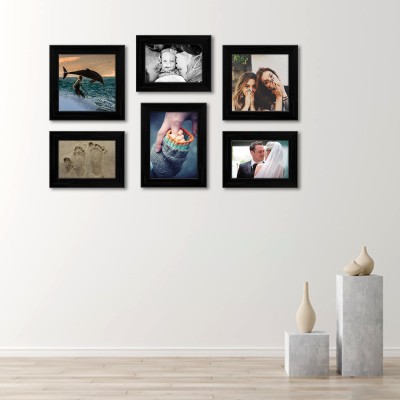 Artzfolio Polymer Wall Photo Frame(Black, 6 Photo(s), 4x6-3pc;5x7-1pc;6x6-2pc;SET OF 6 PCS)