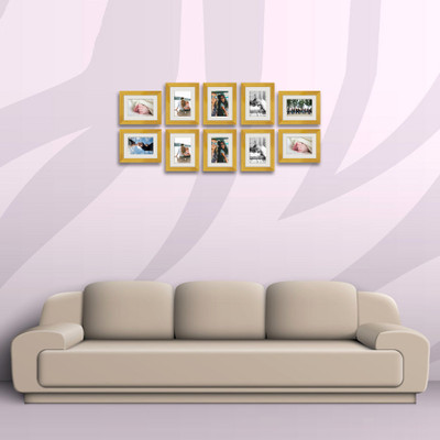 Artzfolio Polymer Wall Photo Frame(Gold, 10 Photo(s), 6x8inch;SET OF 10 PCS With Mount)