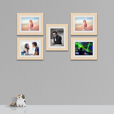 Artzfolio Polymer Wall Photo Frame(Brown, 5 Photo(s), 8x10inch;SET OF 5 PCS With Mount)