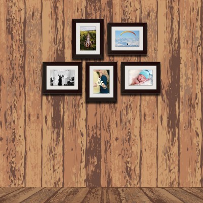 Artzfolio Polymer Wall Photo Frame(Brown, 5 Photo(s), 6x8inch;SET OF 5 PCS With Mount)