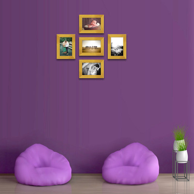 Artzfolio Polymer Wall Photo Frame(Gold, 5 Photo(s), 4x6inch;SET OF 5 PCS)
