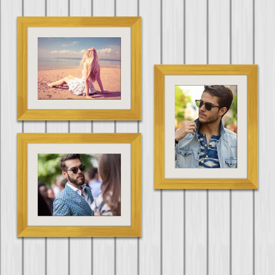 Artzfolio Polymer Wall Photo Frame(Gold, 3 Photo(s), 8x10inch;SET OF 3 PCS With Mount)