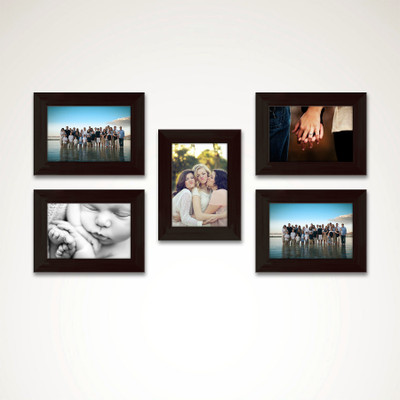 Artzfolio Polymer Wall Photo Frame(Brown, 5 Photo(s), 4x6inch;SET OF 5 PCS)