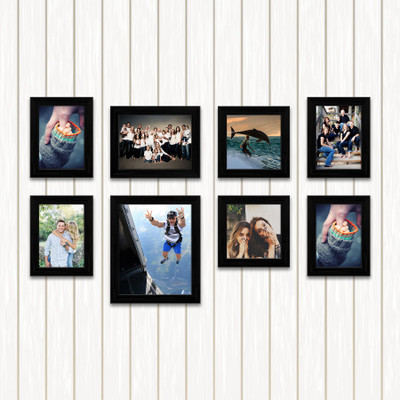 Artzfolio Polymer Wall Photo Frame(Black, 8 Photo(s), 5x7-4pc;6x6-2pc;6x8-1pc;8x10-1pc;SET OF 8 PCS)