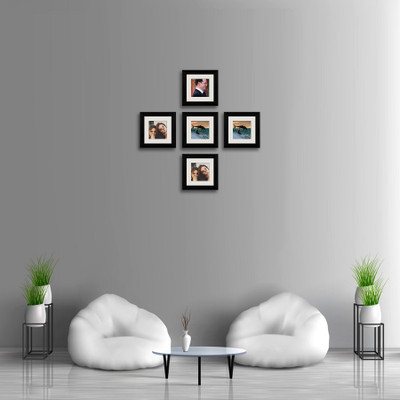 Artzfolio Polymer Wall Photo Frame(Black, 5 Photo(s), 6x6inch;SET OF 5 PCS With Mount)