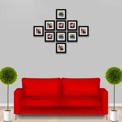 Artzfolio Polymer Wall Photo Frame(Black, 10 Photo(s), 6x6inch;SET OF 10 PCS With Mount)