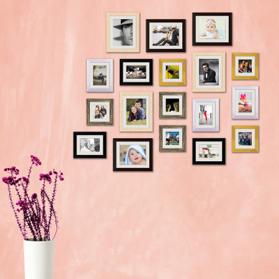 Artzfolio Polymer Wall Photo Frame(Multicolor, 18 Photo(s), 6x6-6pc;6x8-6pc;8x10-6pc;SET OF 18 PCS With Mount)