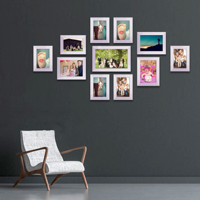 Artzfolio Polymer Wall Photo Frame(White, 11 Photo(s), 4x6-7pc;5x7-3pc;6x10-1pc;SET OF 11 PCS)