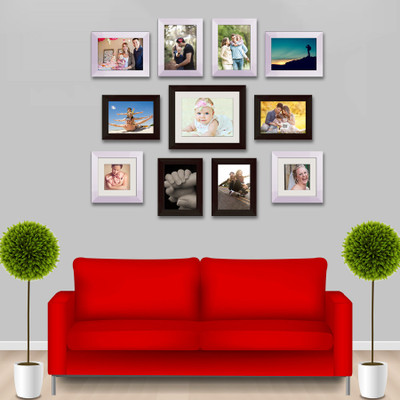 Artzfolio Polymer Wall Photo Frame(Multicolor, 11 Photo(s), 5x7-8pc;6x6-2pc;8x10-1pc;SET OF 11 PCS)