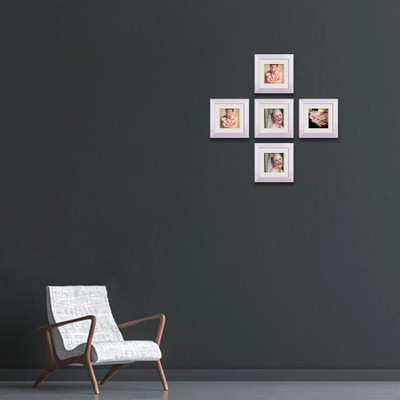 Artzfolio Polymer Wall Photo Frame(White, 5 Photo(s), 6x6inch;SET OF 5 PCS With Mount)