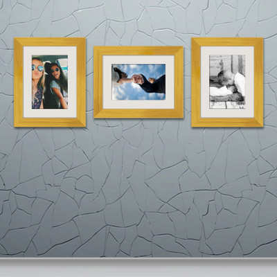 Artzfolio Polymer Wall Photo Frame(Gold, 3 Photo(s), 6x8inch;SET OF 3 PCS With Mount)