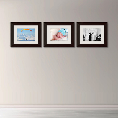 Artzfolio Polymer Wall Photo Frame(Brown, 3 Photo(s), 6x8inch;SET OF 3 PCS With Mount)