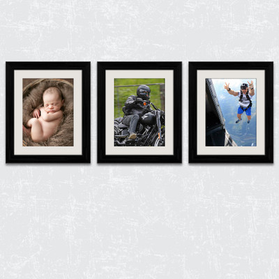 Artzfolio Polymer Wall Photo Frame(Black, 3 Photo(s), 8x10inch;SET OF 3 PCS With Mount)