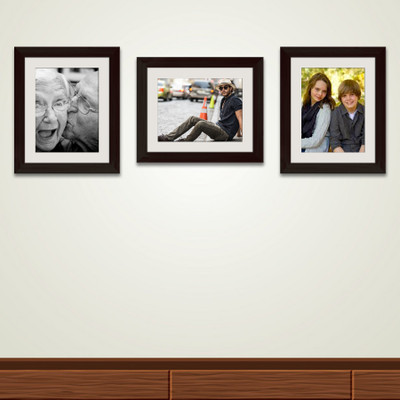 Artzfolio Polymer Wall Photo Frame(Brown, 3 Photo(s), 8x10inch;SET OF 3 PCS With Mount)