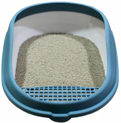 Taiyo Pluss Discovery Cat Litter Tray, Size: (30X45 cm) (LXH), Cat Litter Tray with Rim/Semi Closed Style of Cat Litter Basin, High Sided Lid - Open Top Entry, Suitable for Cats & Kittens (Blue) Pet Litter Tray Refill