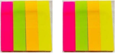 izone 2 50 Sheets Neon Colour Paper Flags (Colour - Pink, Orange, Yellow,Green), 4 Colors(Set Of 2, Multicolor)