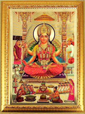 SUNINOW gold foil embossed santoshi mata photo frame Religious Frame