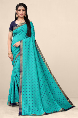 FluteFashion Printed Bollywood Art Silk Saree(Light Blue)