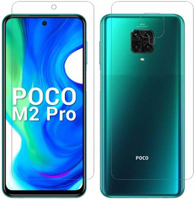 ELEF Front and Back Tempered Glass for Xiaomi Poco M2 Pro Front Premium Tempered Glass Back 0.3MM Flexible Trink(Pack of 2)