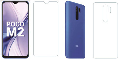 ELEF Front and Back Tempered Glass for Xiaomi Poco M2 Front Premium Tempered Glass Back 0.3MM Flexible Trink(Pack of 2)