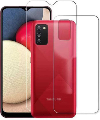 DOWRVIN Front and Back Tempered Glass for SAMSUNG GALAXY A02S(Pack of 2)